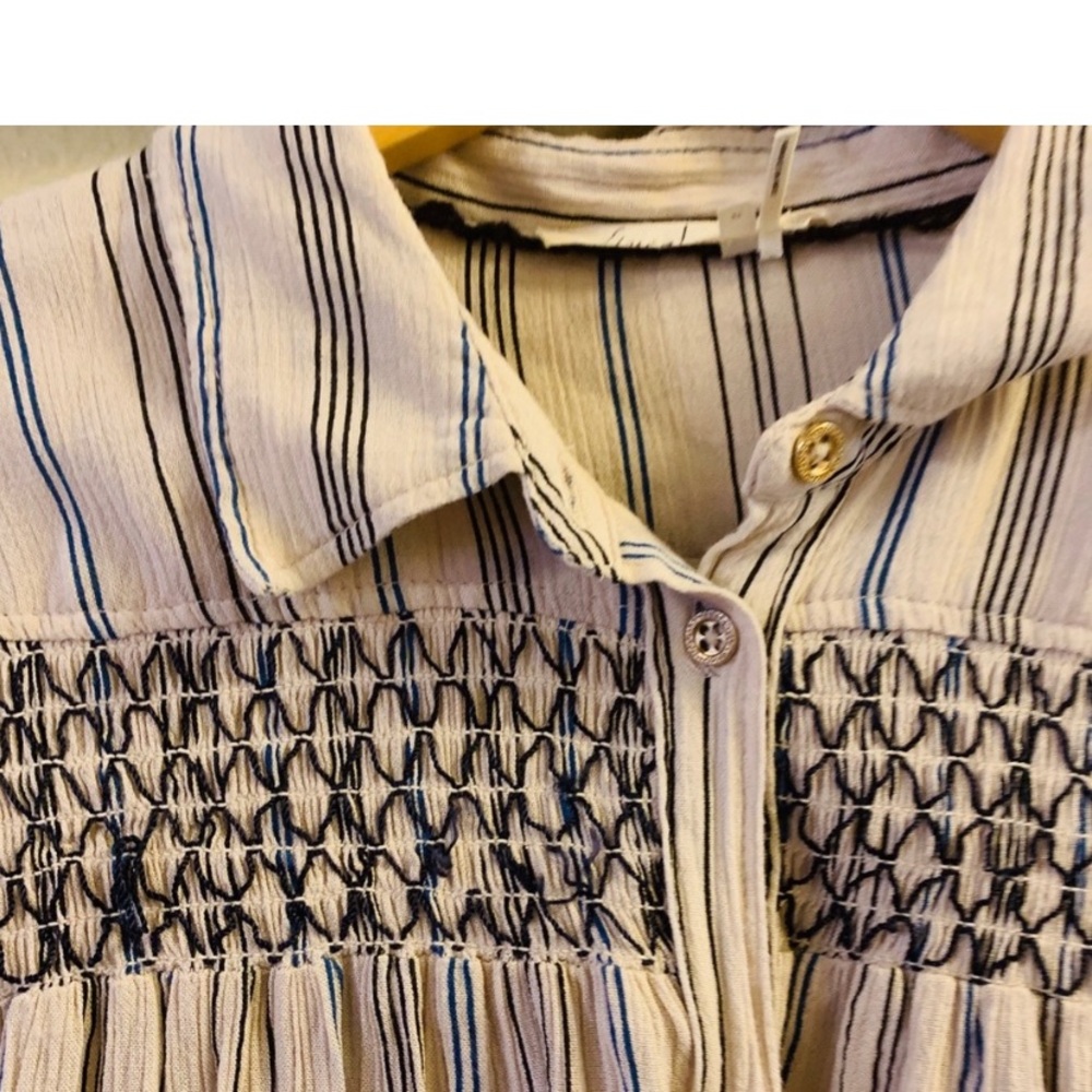 ANTHROPOLOGIE FLOREAT Northfolk Stripe Button Down Top - Picture 5 of 10